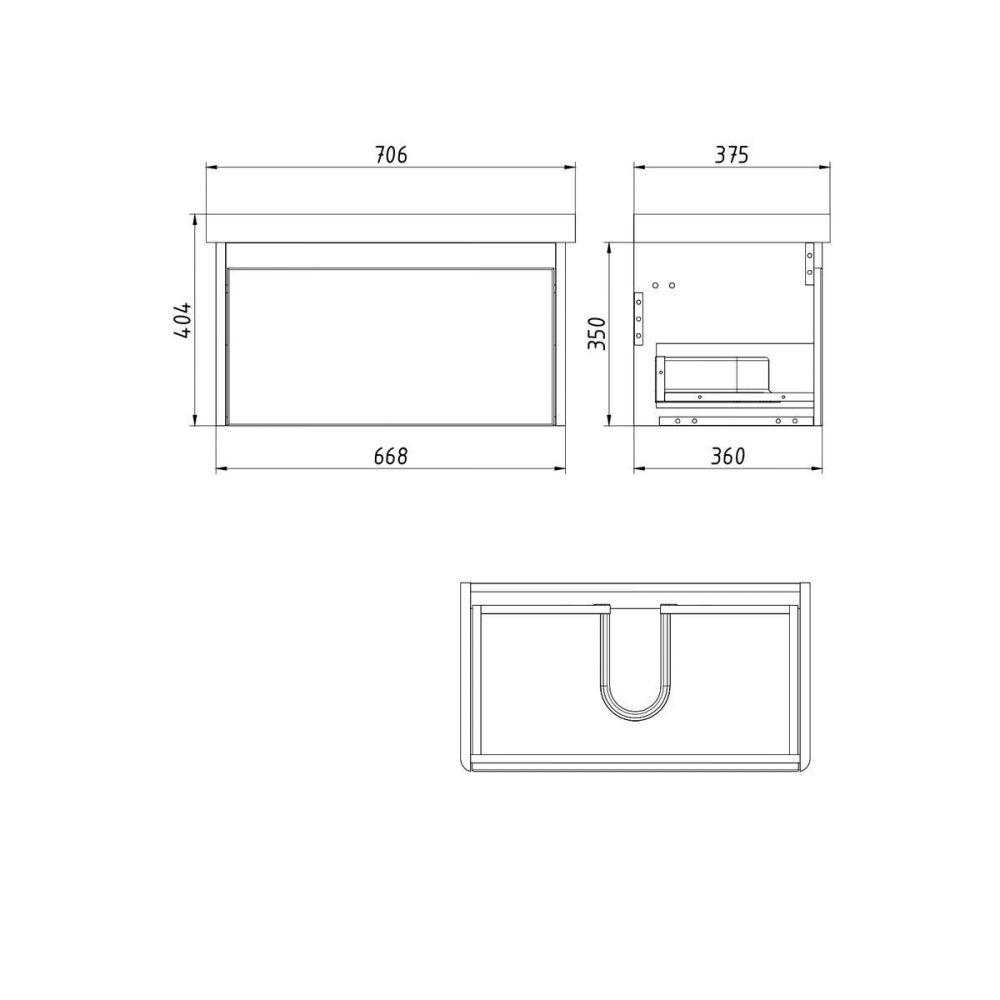 Тумба с раковиной подвесная Dreja Luxury 70 см, белый, артикул 99-2010-com