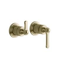 GESSI VENTI20 Смеситель встраиваемый, однорычажный, с переключателем на 2 положения, внешняя часть, цвет Brushed Brass PVD