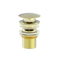 Донный клапан для раковины с переливом 1 1/4 WONZON & WOGHAND, Брашированное золото (WW-88SS01-BG)