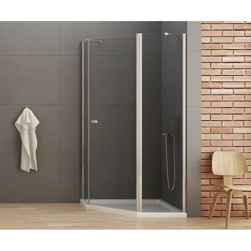 Душевое ограждение NEW TRENDY NEW SOLEO  100x80x195 K-0608 (хром)