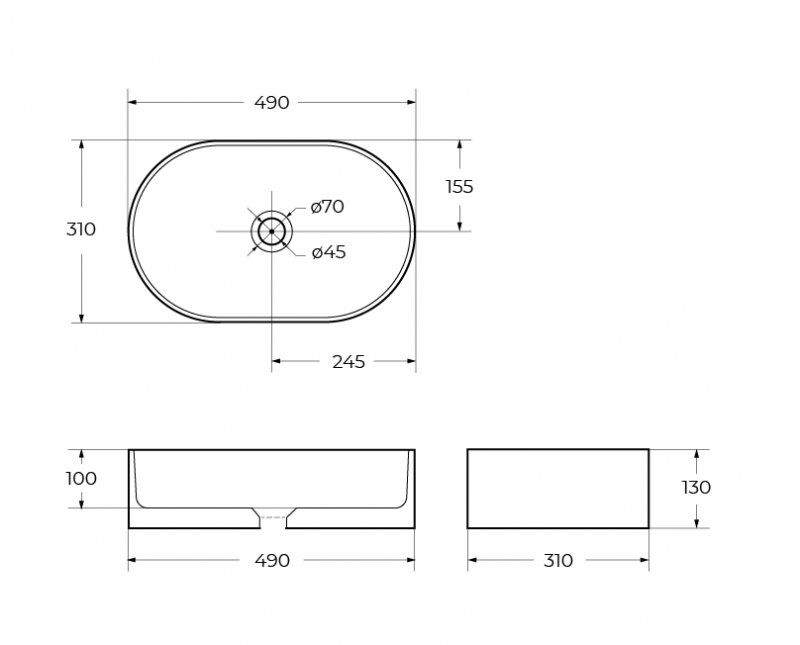 Раковина накладная BELBAGNO BB1497 Раковина накладная BELBAGNO BB1497