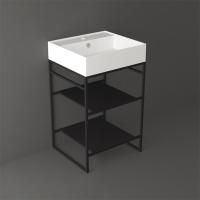 SIMAS AGILE Структура металлическая 51x46xh72 см, напольная, для раковины AG51, с 2 полками, цвет черный матовый