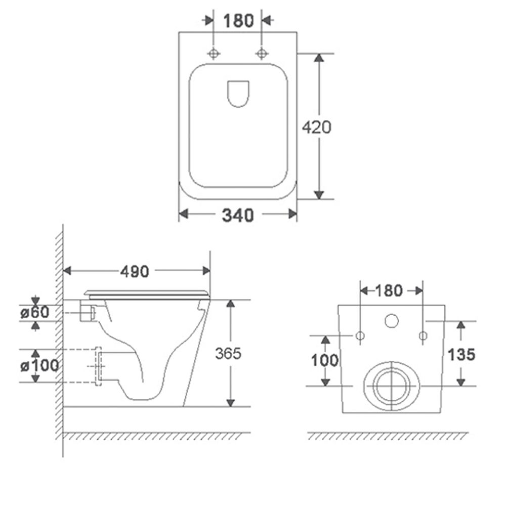 Унитаз подвесной Terminus Ватикан (Торнадо 3.0) 03W49x34W, белый