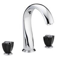 THG PETALE DE CRISTAL NOIR Смеситель на борт ванны на 3 отверстия, без ручного душа, цвет хром