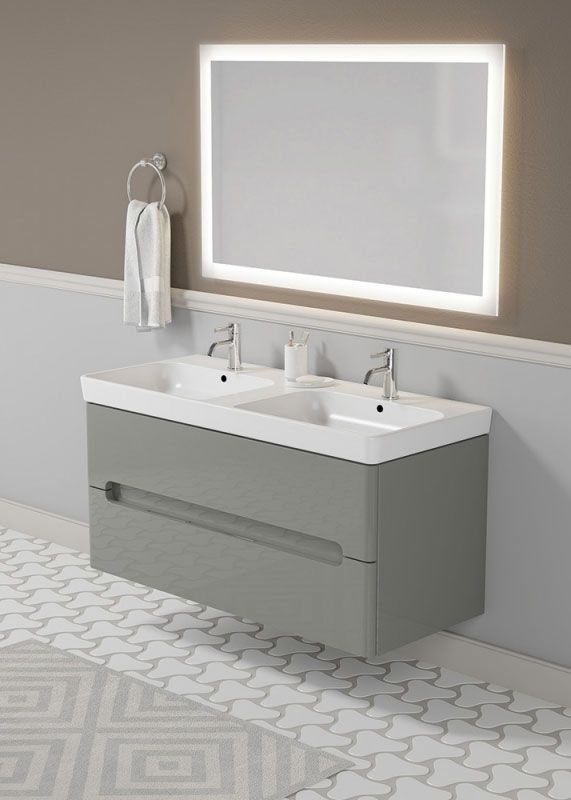 Тумба с раковиной SanVit Форма 120 kforma1201 в цвете Ral подвесная Белый глянец Тумба с раковиной SanVit Форма 120 kforma1201 в цвете Ral подвесная Белый глянец