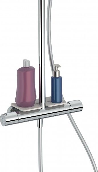 E26589-CP METRO Душевая колонна с полкой, термостат, хром