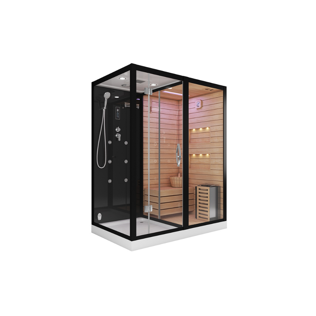 Сауна ALBANO Nero-R комбинированная 2в1 Cerutti SPA Black 1800x1100x2230 Сауна ALBANO Nero-R комбинированная 2в1 Cerutti SPA Black 1800x1100x2230