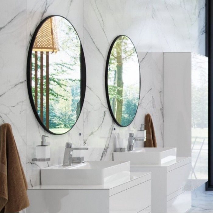 Зеркало круглое EXCELLENT Virro D=60 (черный мат)