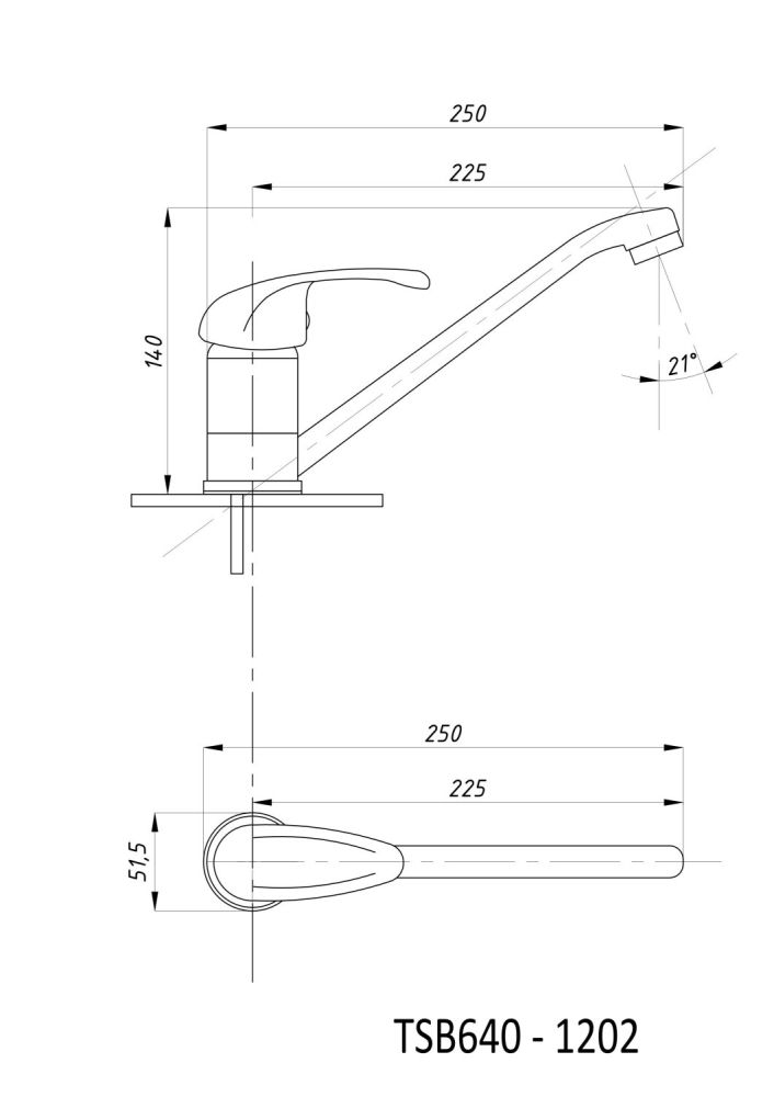 Смеситель для кухни TSARSBERG (TSB-640-1202) тип См-МОЦБА, См-УмОЦБА, артикул TSB-640-1202