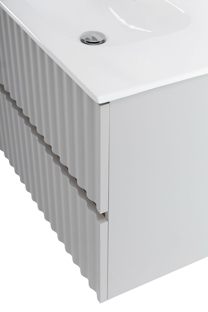 ELEGANT База под раковину подвесная с двумя выкатными ящиками, с LED подсветкой ручек. Светло-серый матовый, 870x469x550 AM-ELEGANT-900-2C-SO-GCM-LED, артикул AM-ELEGANT-900-2C-SO-GCM-LED