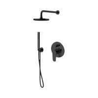 Gattoni H2Omix7000 Компл для душа со встр смесителем на 2 выхода, руч душем 6386/PD с держ. и верхним душем 250 мм, цвет Nero Opaco Gattoni H2Omix7000 Компл для душа со встр смесителем на 2 выхода, руч душем 6386/PD с держ. и верхним душем 250 мм, цвет Nero Opaco