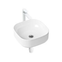 Комплект 3 в 1 Lavinia Boho Bathroom Sink Slim 21510064, накладная фарфоровая раковина 40 см, смеситель, пластиковый сифон