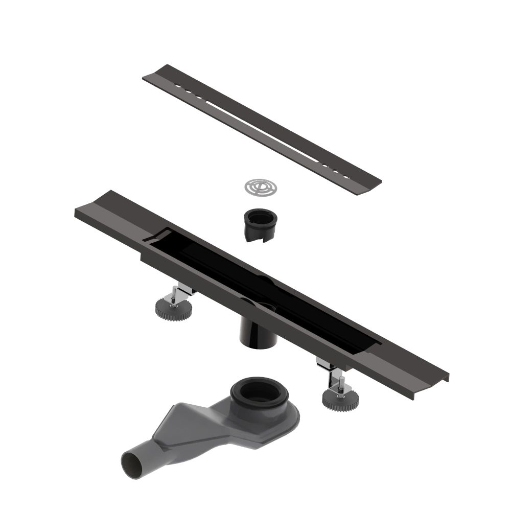 Душевой трап, обрезной, V-образный, черный RGW SDR-53B (800)