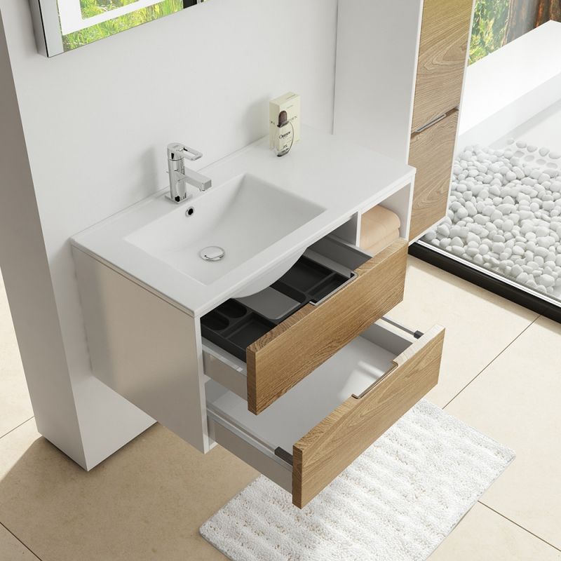 Тумба с раковиной SanVit Мэри-4 90 L kmery904 в цвете Ral подвесная Черный глянец Тумба с раковиной SanVit Мэри-4 90 L kmery904 в цвете Ral подвесная Черный глянец
