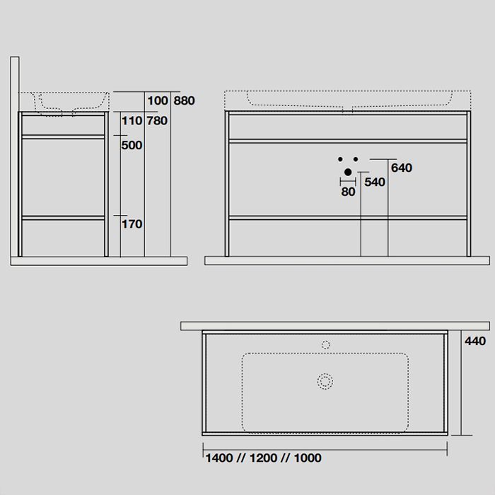 KERASAN Cento раковина 100х45 с 1отв под смеситель, белая