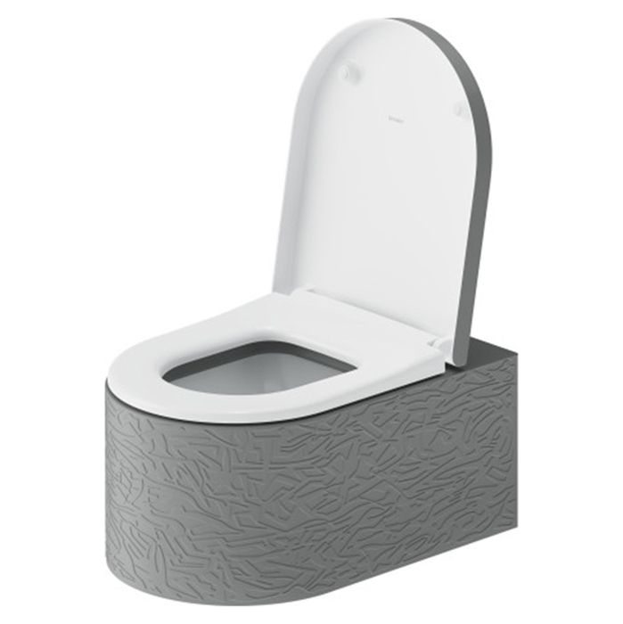 Duravit  Millio Унитаз подвесной  декор &quot;Pattern&quot;  370х570 мм, крепление в компл.,цвет светло-серый матовый