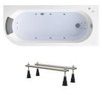 Гидромассажный комплект 4 в 1 Lavinia Boho Art II 36356H00, акриловая ванна 170x72,5 см (правый разворот), ножки с монтажным набором, подголовник, гидромассаж
