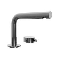 Fantini AF/21 Смеситель для раковины, 2 отв., без донного клапана, излив 155мм, цвет: матовая натуральная сталь