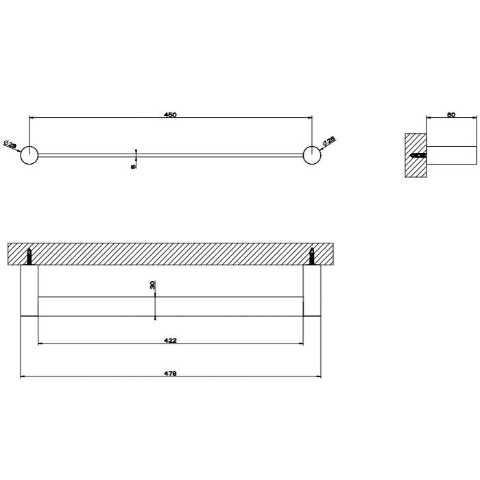 GESSI 316 Полотенцедержатель, 45 см, цвет: Black XL GESSI 316 Полотенцедержатель, 45 см, цвет: Black XL