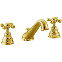 CISAL Arcana Ceramic Смеситель для раковины на 3 отверстия с донным клапаном, цвет золото