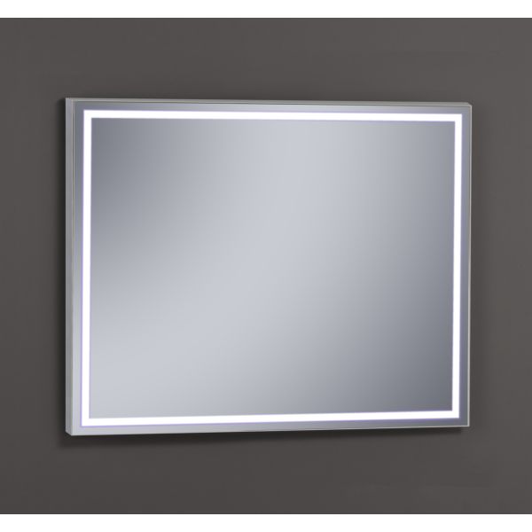 Xpertials LISBETH, прямоугольное зеркало 100х80 см c LED подсветкой: датчик вкл/выкл подсветки с диммером и датчик антизапотевания, профиль матовый хр