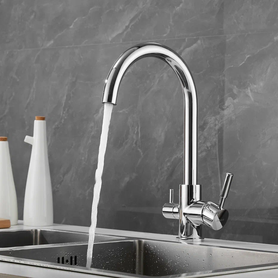 Смеситель для кухни с подключением фильтра Shevanik S168, хром