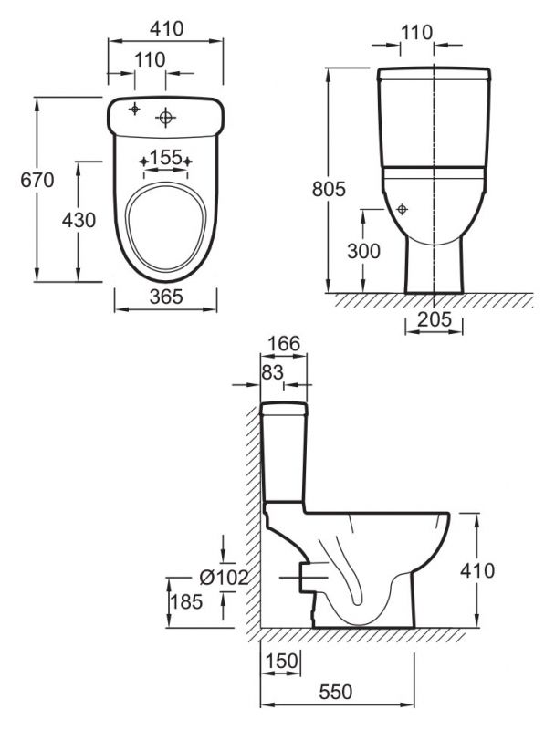 Унитаз с бачком напольный Jacob Delafon Odeon Up 4956CK-00+E4740-00 с горизонтальным выпуском