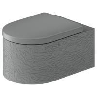 Duravit  Millio Унитаз подвесной  декор &quot;Pattern&quot;  370х570 мм, крепление в компл.,цвет светло-серый матовый