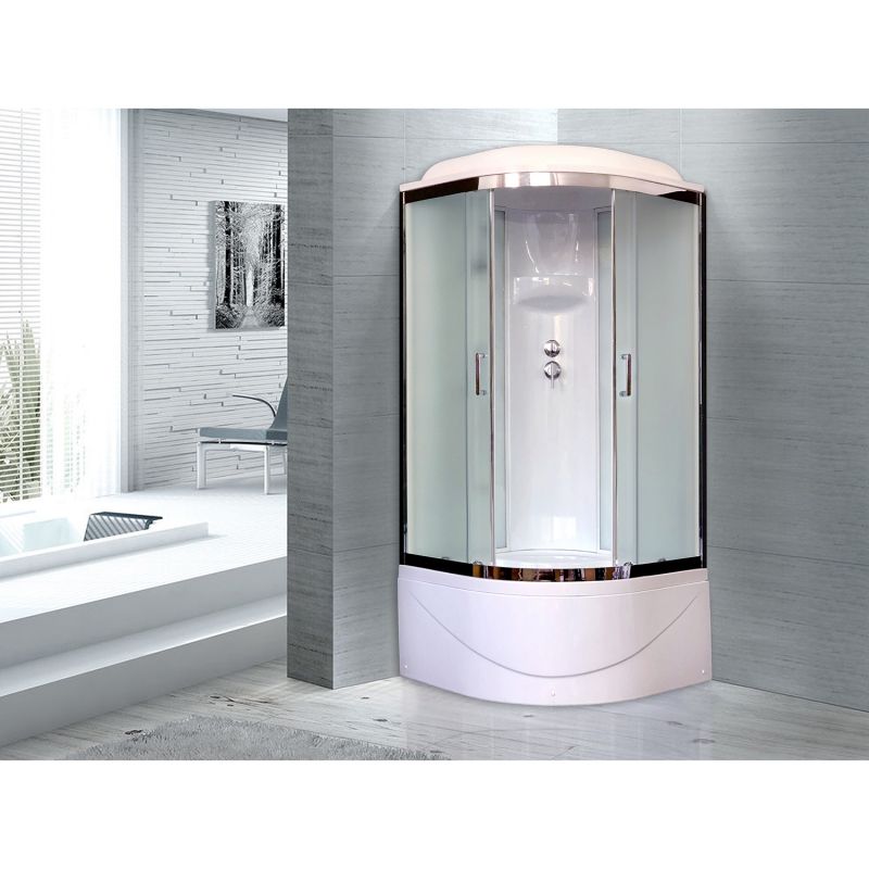 Душевая кабина Royal Bath ВК 100x100 RB100BK6-WC-CH стекло матовое задняя стенка Белая Душевая кабина Royal Bath ВК 100x100 RB100BK6-WC-CH стекло матовое задняя стенка Белая
