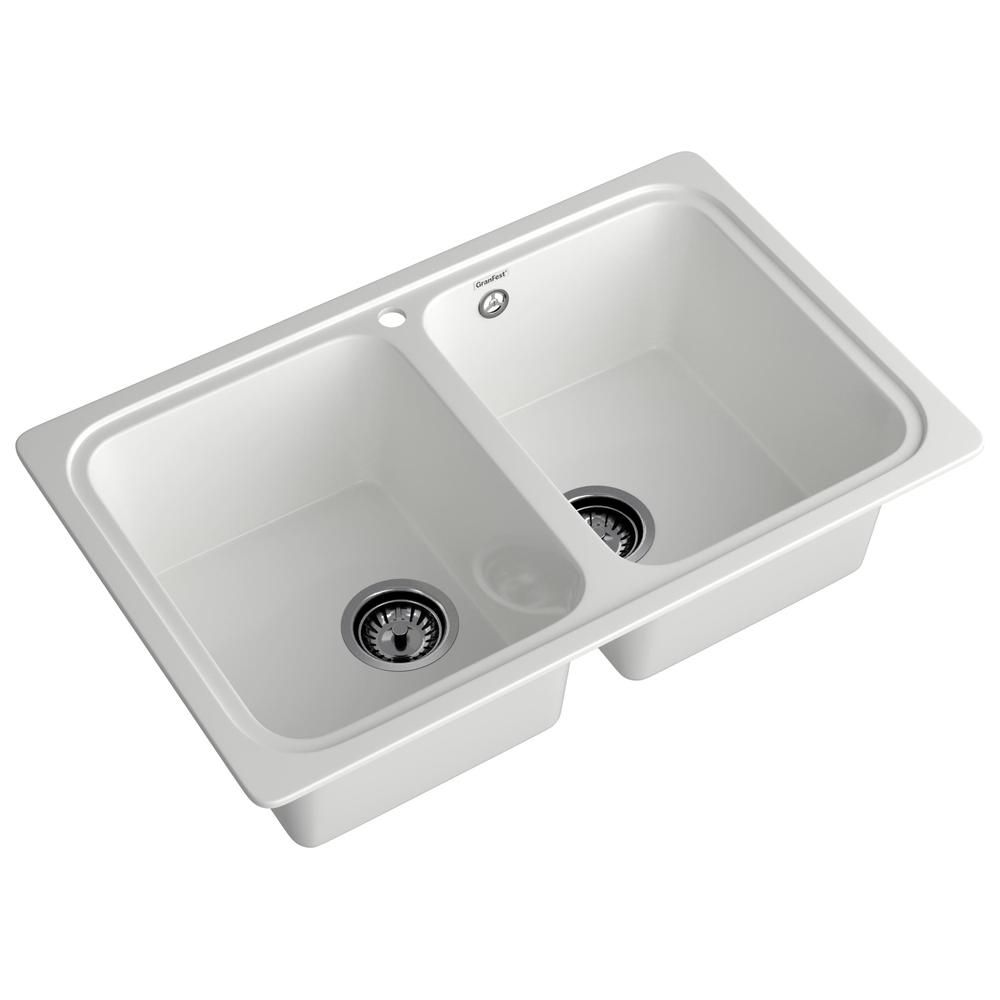 Кухонная мойка GranFest STANDART 780K, иней, артикул S-780K иней