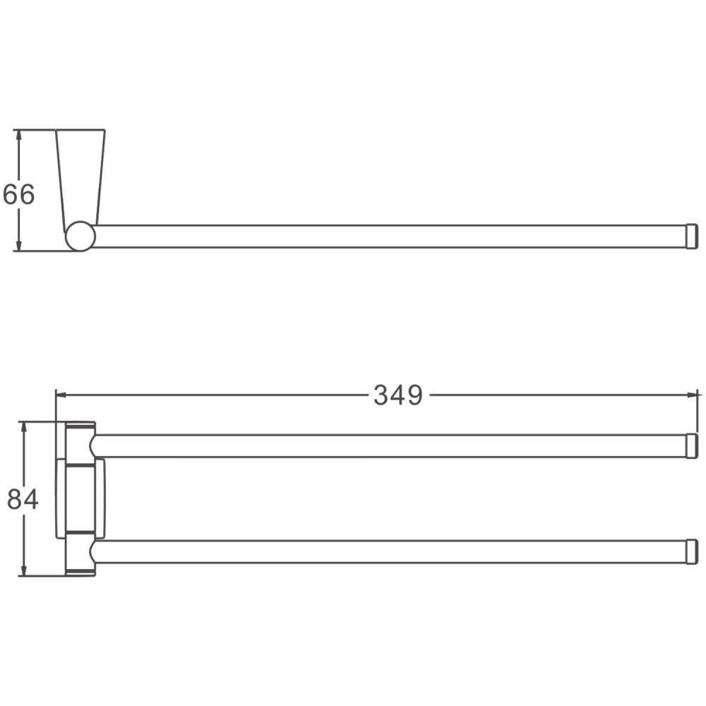 Полотенцедержатель поворотный двойной BELZ B91412, черный, артикул B91412