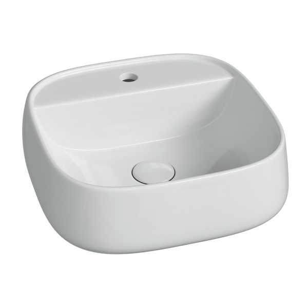 Раковина подвесная Ceramicanova Источник (Fonte) с отверстием под смеситель 420x420x145, белый CN5052