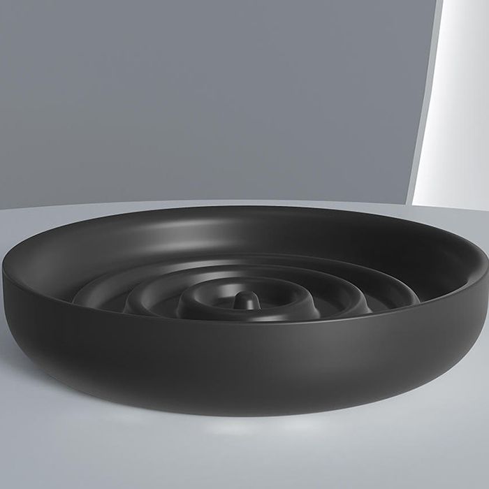 SALINI GOCCE Мыльница Ø120х20 мм., настольная, S-Stone, цвет черный матовый RAL9005 SALINI GOCCE Мыльница Ø120х20 мм., настольная, S-Stone, цвет черный матовый RAL9005