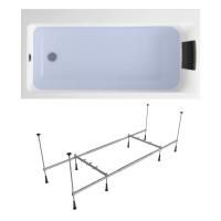 Комплект 3 в 1 Lavinia Boho Catani S1-371216PL, акриловая ванна 160x80 см (левый разворот), усиленный металлический каркас с монтажным набором, мягкий силиконовый подголовник