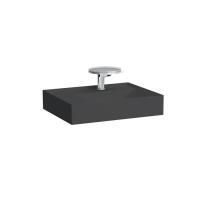 Laufen Kartell Раковина 600х460х120мм без перелива, с 1 отв. под смеситель, со скр сливом, полка слева, цвет: черный глянцевый Laufen Kartell Раковина 600х460х120мм без перелива, с 1 отв. под смеситель, со скр сливом, полка слева, цвет: черный глянцевый