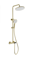 Душевая система с термостатом WONZON & WOGHAND MUSE Corno, Брашированное золото (WW-B2091-A-BG)