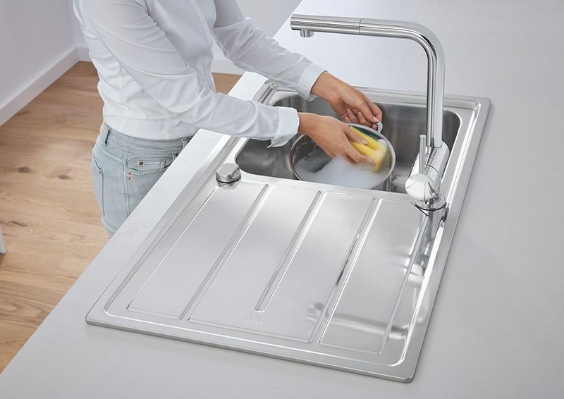 Кухонная мойка со смесителем Grohe K500 31573SD0 Матовый хром Кухонная мойка со смесителем Grohe K500 31573SD0 Матовый хром