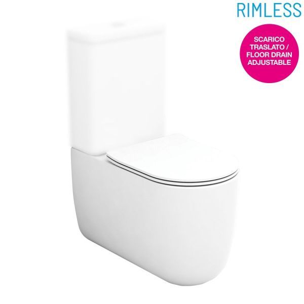 Olympia Milady, напольный безободковый унитаз моноблок 64x37 см, цвет белый матовый