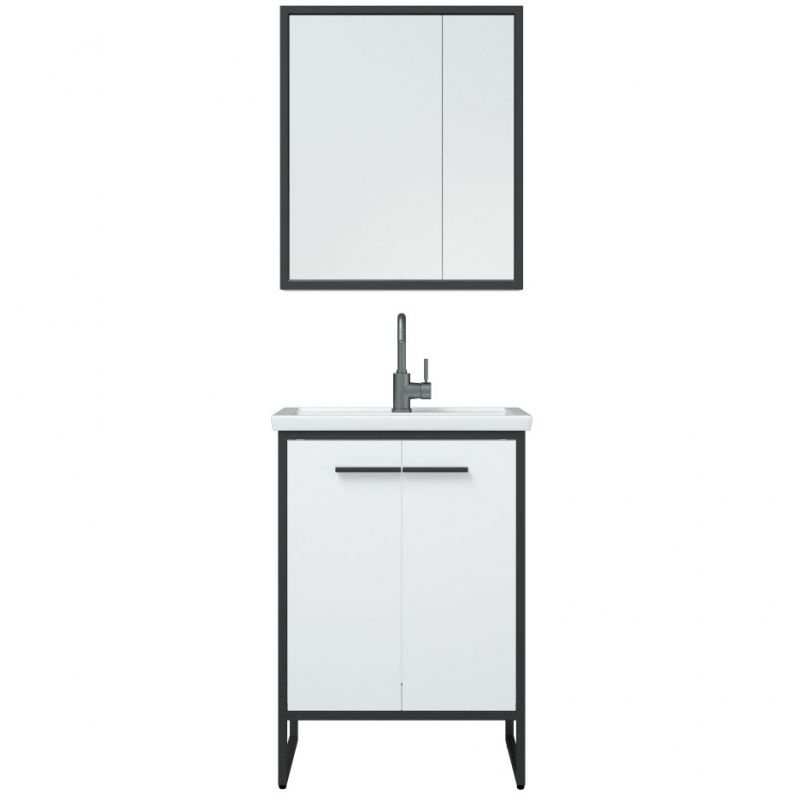 Тумба "Айрон 60", черный/белый, Фостер 60