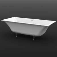 KNIEF Shape Ванна встраиваемая, 190x90xH60cм, с щелевым сл-перел-м click-clack, белая мат.(к-т ножек вкл.) Производить будут с мая 2023г