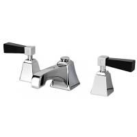 Devon Vip Time Смеситель для раковины  на 3 отв. с донным клапаном, ручки из черного хрусталя , цвет хром