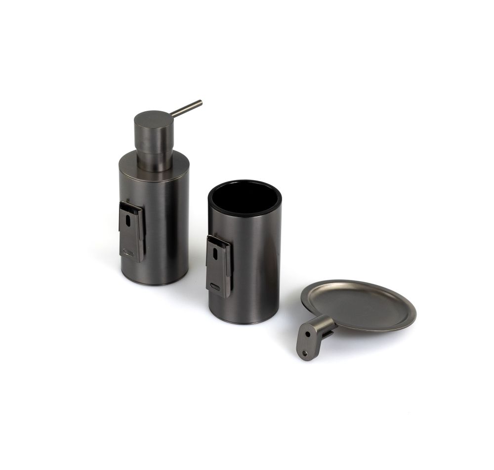 Stil Haus Hashi, настенная металлическая мыльница, цвет оружейная сталь, артикул HS09M(61)