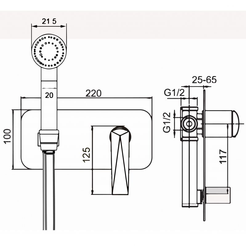 Гигиеническая лейка со смесителем VENTURO золото