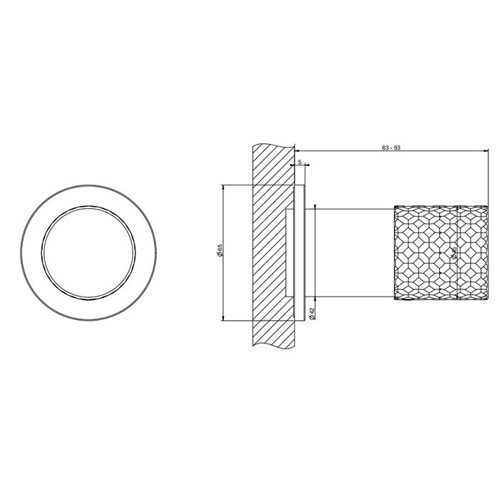 GESSI HABITO INTRECCIO Смеситель настенный встраиваемый, однорычажный, внешняя часть, цвет Black Metal PVD