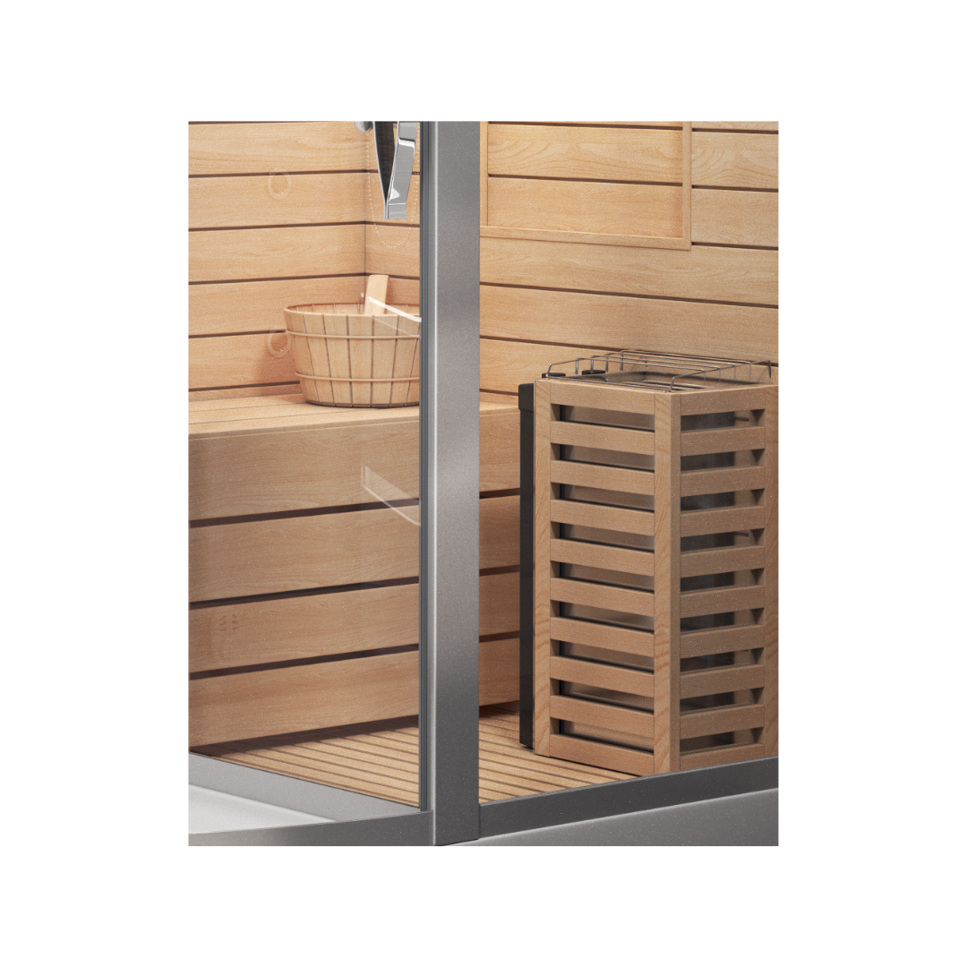 Сауна  LUGANO-R White комбинированная 2в1 Cerutti SPA 1800x1100x2231 Сауна  LUGANO-R White комбинированная 2в1 Cerutti SPA 1800x1100x2231