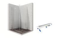 Душевой уголок Ambassador Diamond 12011110-ST2, квадратный, линейный трап, 100х100