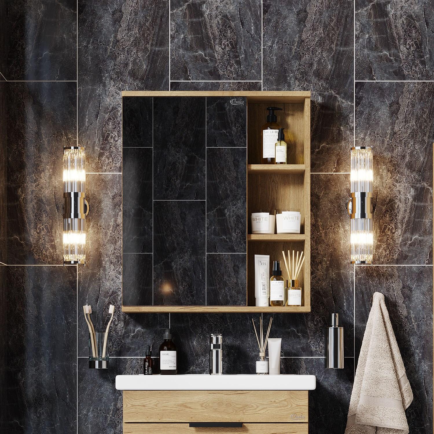 Шкаф-зеркало Onika Легран 50 дуб галифакс, универсальный