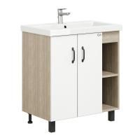 Тумба Onika Тимбер 70 напольная, белая мат./дуб сонома (ум. Фостер 70)