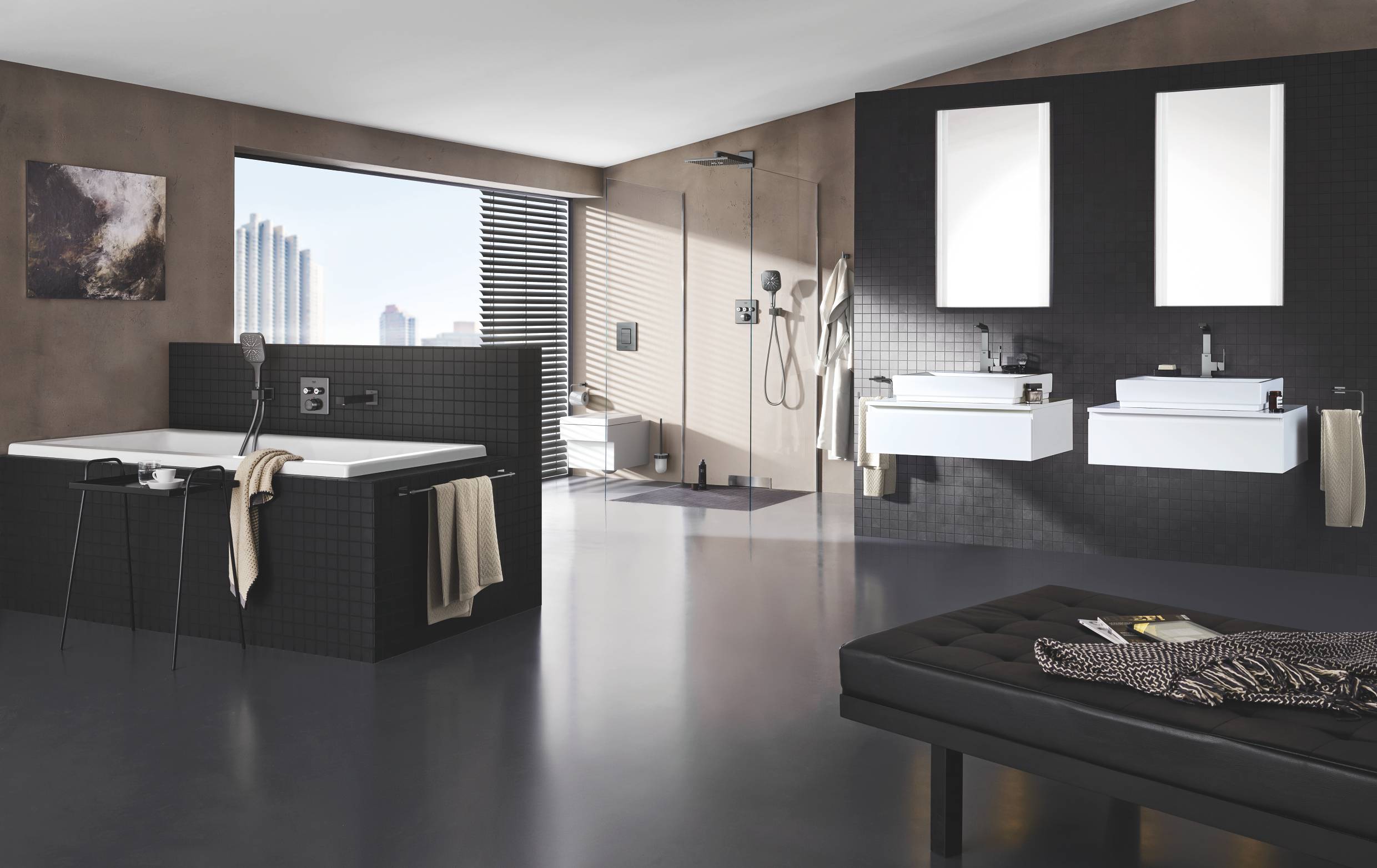 Термостат для встраиваемого монтажа на 3 выхода GROHE Grohtherm SmartControl, темный графит матовый (29126AL0) Термостат для встраиваемого монтажа на 3 выхода GROHE Grohtherm SmartControl, темный графит матовый (29126AL0)