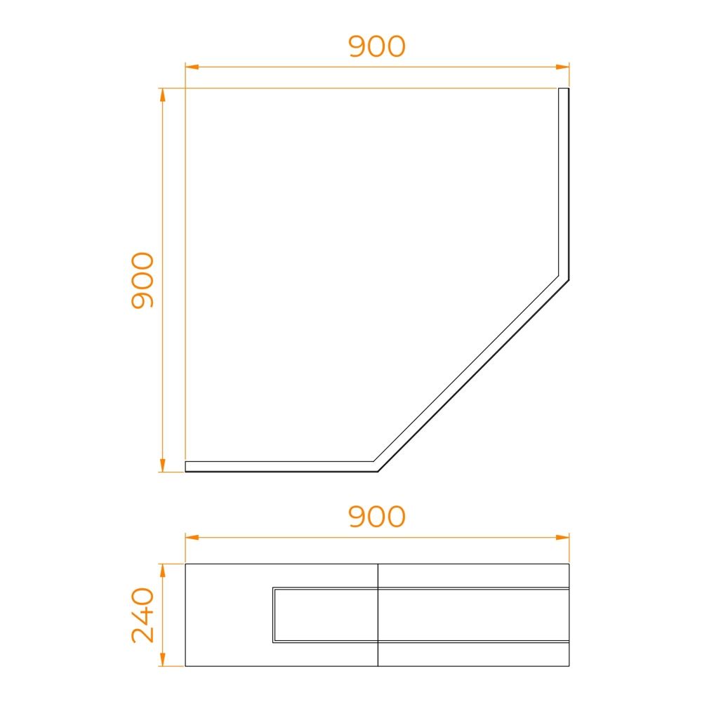 Экран для душевого поддона RGW NT/CL-S (900x900)